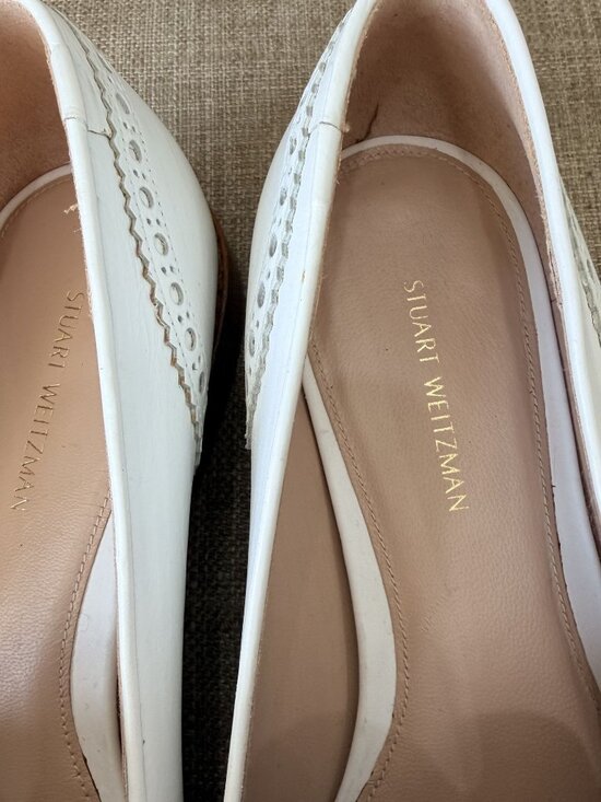 Stuart Weitzman White Leather Tassel Loafers Women’s Size 9M - Picture 6 of 9